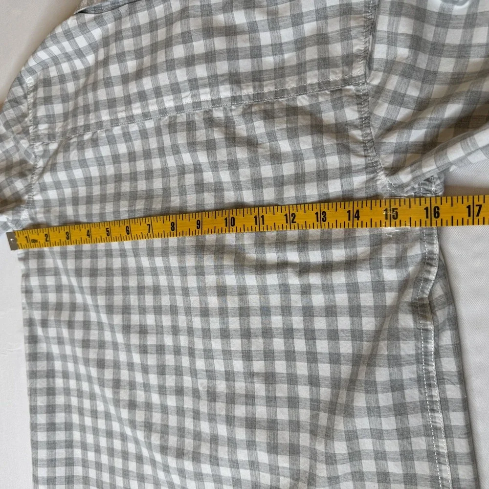 Carter’s Boys Button Down Long Sleeve Shirt Size 10 Gray And White Check